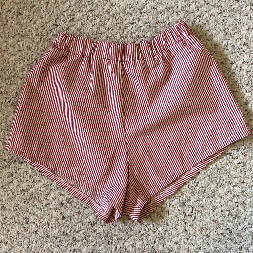 O-Mighty Red & White Cheeky Beach Shorts